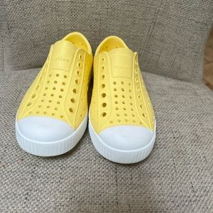 Native Rubber kids yellow loafers